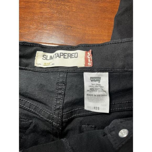 Levis 512 Slim Tapered Straight Leg jeans Black Sz 12Short - Picture 2 of 5